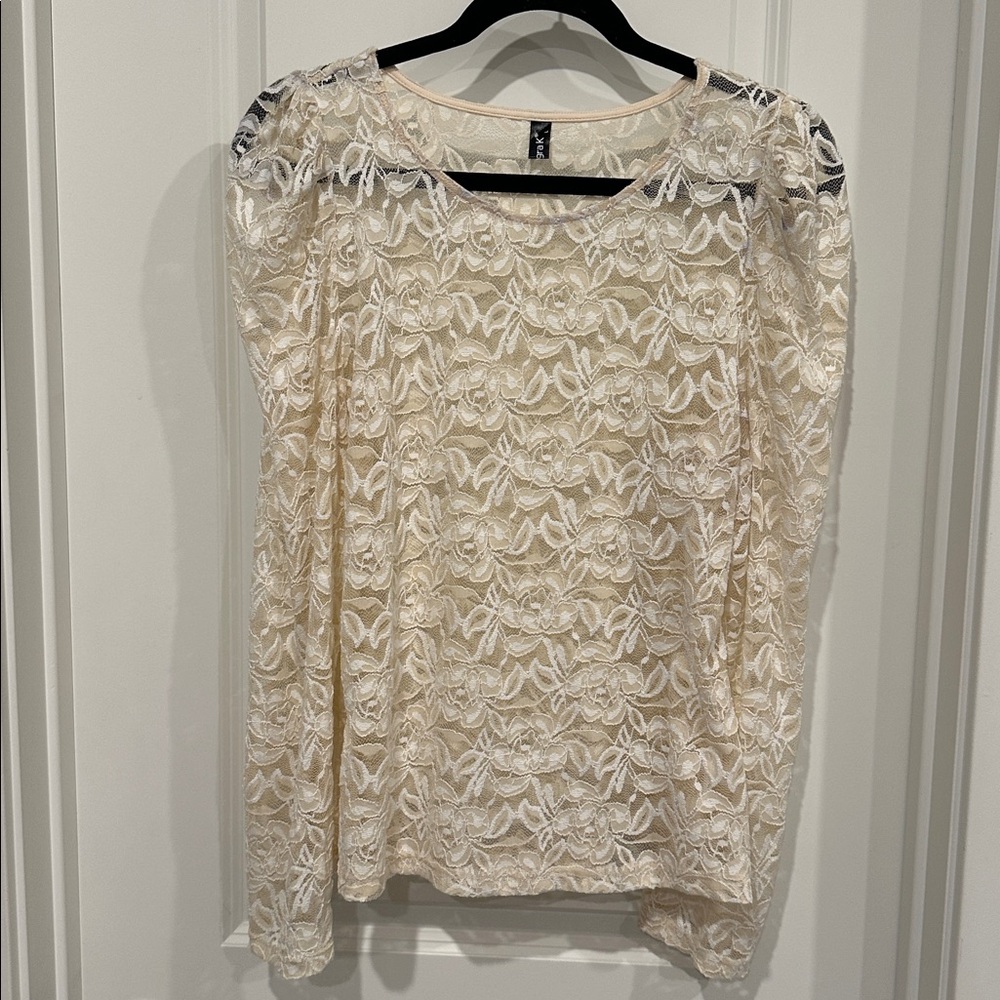 Elegant Cream Lace Women's Top